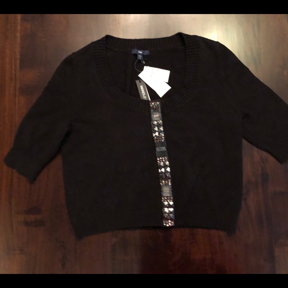 Brand New W/Tags Crop Embellished Cardigan Sz Sm